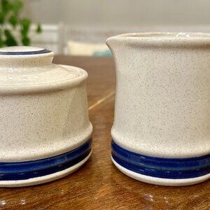 vintage Yamaka Japan stoneware creamer and sugar bowl set